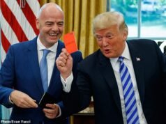 La Casa Bianca di Donald Trump sostiene l’INGHILTERRA per vincere la Coppa del Mondo dopo che i co-organizzatori sono stati battuti dal Belgio – e la partita di golf di Harry Kane con il presidente degli Stati Uniti