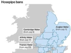 Thames Water annuncia il divieto dei tubi flessibili per 10 milioni di clienti, inclusa tutta Londra, diventando la sesta azienda a introdurre restrizioni dopo le ondate di caldo da record