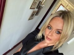 Emily Atack mostra la sua figura snella in un miniabito nero mentre si gode un appuntamento al polo con il fidanzato Alistair Garner