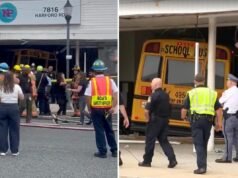 Lo scuolabus che trasportava gli studenti della Maryland School for the Blind si schianta contro una farmacia
