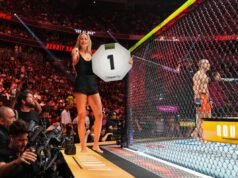 Sophie Cunningham stupisce nel ruolo della ring girl di UFC 329 in un cameo
