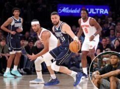 Klay Thompson tiene d’occhio Klay Thompson con Mavericks che cerca di passare dal quattro volte campione
