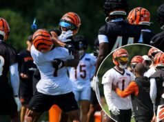 Ja’Marr Chase lancia l’elmo del compagno di squadra durante un’accesa scaramuccia di allenamento dei Bengals