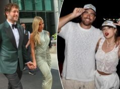 La moglie di Matt Stafford, Kelly, sfoggia uno splendido abito verde per il matrimonio di Travis Kelce-Taylor Swift