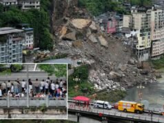 Frana in Cina uccide almeno 8 persone mentre i soccorritori corrono per trovare i sopravvissuti sotto la pioggia