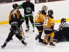 Una giovane stella dell’hockey su ghiaccio attacca un giocatore rivale, scatenando reazioni negative e chiedendo il divieto permanente