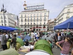 Sfratto della protesta dell’accampamento Sparks di 87 anni a Madrid