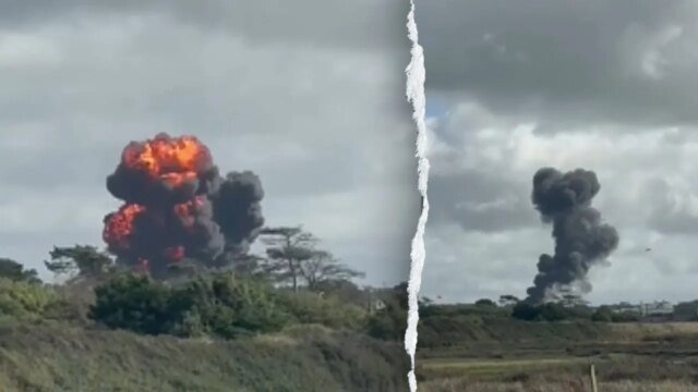 I piloti di un jet da combattimento si espellono pochi istanti prima dello schianto infuocato in Galles I piloti di un jet da combattimento si espellono pochi istanti prima dello schianto infuocato in Galles