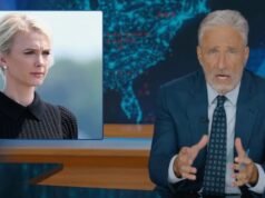 Jon Stewart attribuisce a Natalie Harp la colpa della “realtà distorta” di Trump