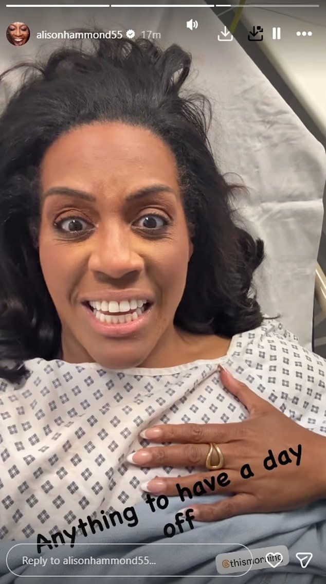 Alison Hammond condivide un video dal suo letto d’ospedale e dice che le stanno controllando il cuore dopo che è stata vista stringersi il petto ed essere andata in onda in diretta su This Morning Alison Hammond condivide un video dal suo letto d’ospedale e dice che le stanno controllando il cuore dopo che è stata vista stringersi il petto ed essere andata in onda in diretta su This Morning
