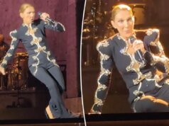 Celine Dion fa una caduta spaventosa sul palco durante la residenza a Parigi – e non perde un solo colpo