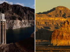 La mappa mostra le città che non hanno riserve idriche se il lago Powell e Mead falliscono