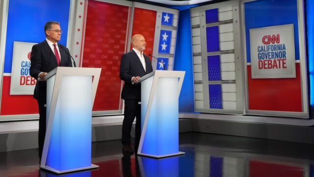 Steve Hilton incolpa i democratici per l’esodo di Hollywood nel dibattito sul governatore della California
