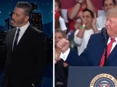 Kimmel cerca di padroneggiare il gesto che Trump ha fatto mentre osservava Nicki Minaj