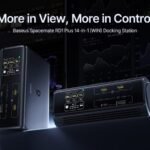Spacemate RD1 Plus di Baseus è un dock 14 in 1 che funziona in piano su una scrivania o in posizione verticale