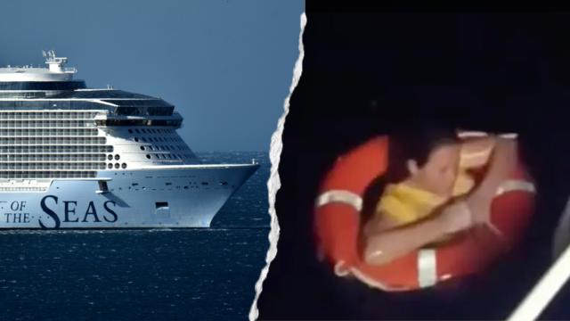 Donna trovata galleggiante in mare dopo essere caduta in mare dalla nave Royal Caribbean Donna trovata galleggiante in mare dopo essere caduta in mare dalla nave Royal Caribbean