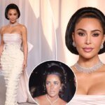 Kim Kardashian interpreta Elizabeth Taylor sul tappeto rosso del Gala 2026 dell’Academy Museum